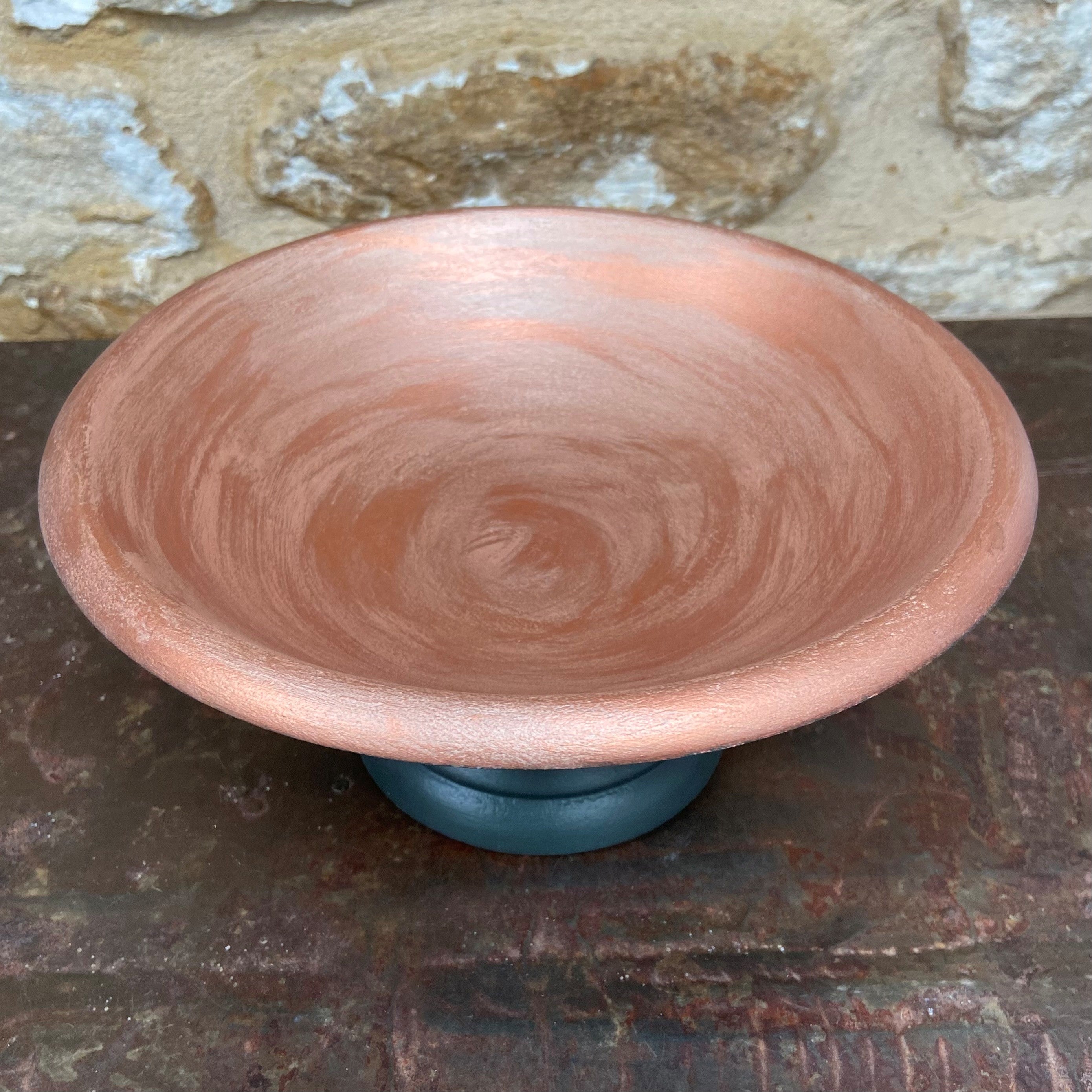 Dark Green & Champagne Wooden Bowl