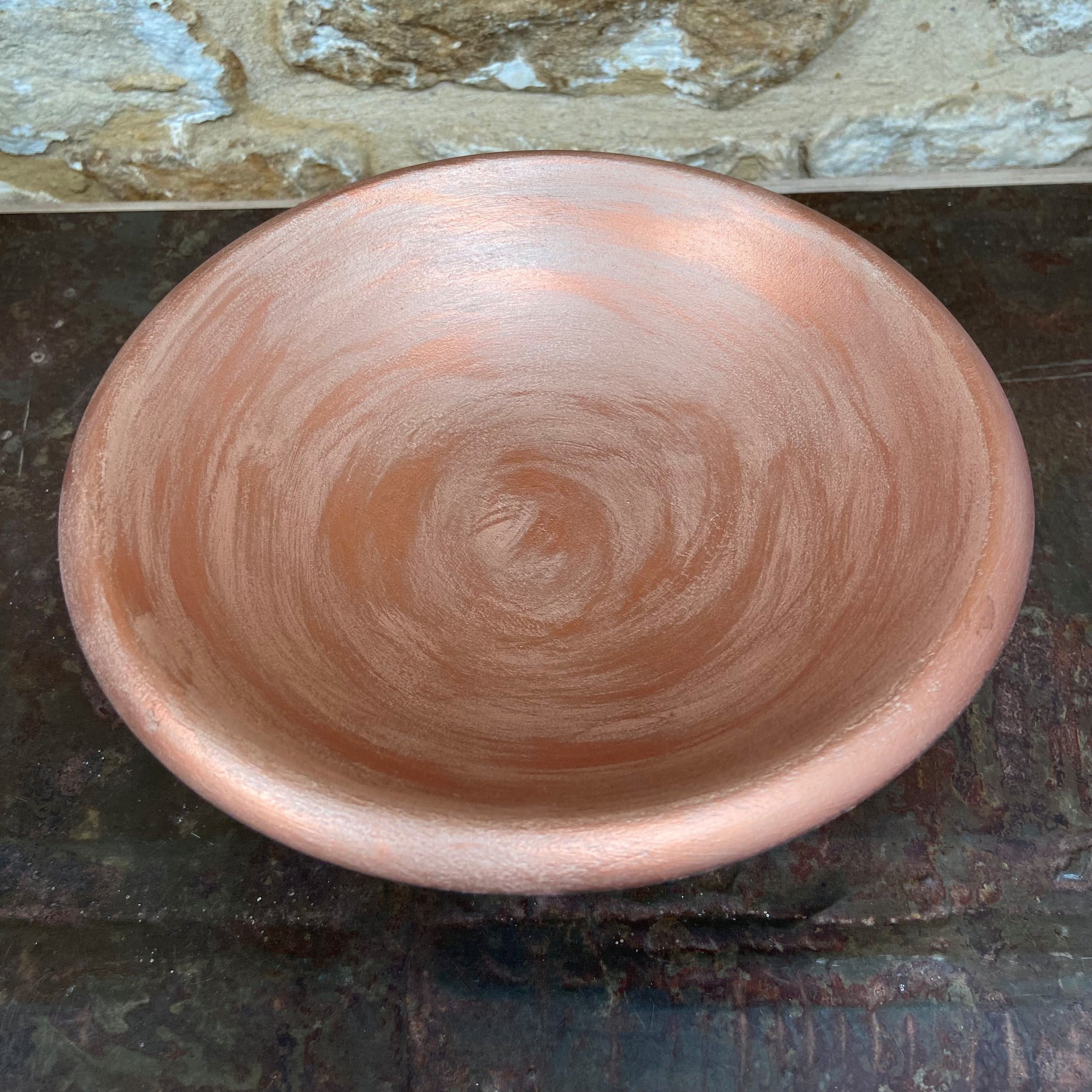 Dark Green & Champagne Wooden Bowl