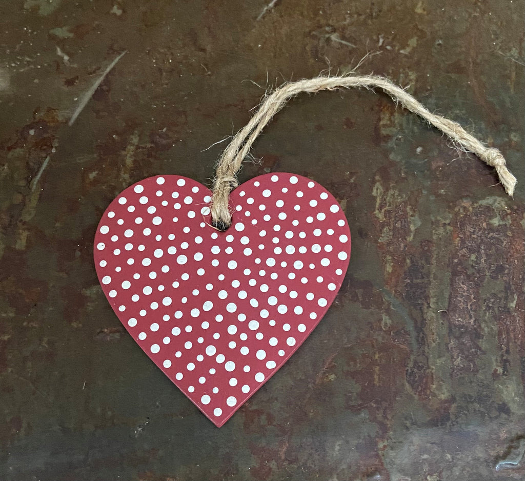 Spotty Hanging Wooden Heart