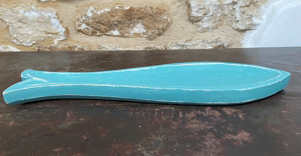 Distressed Turquoise Fish Dish/Tray