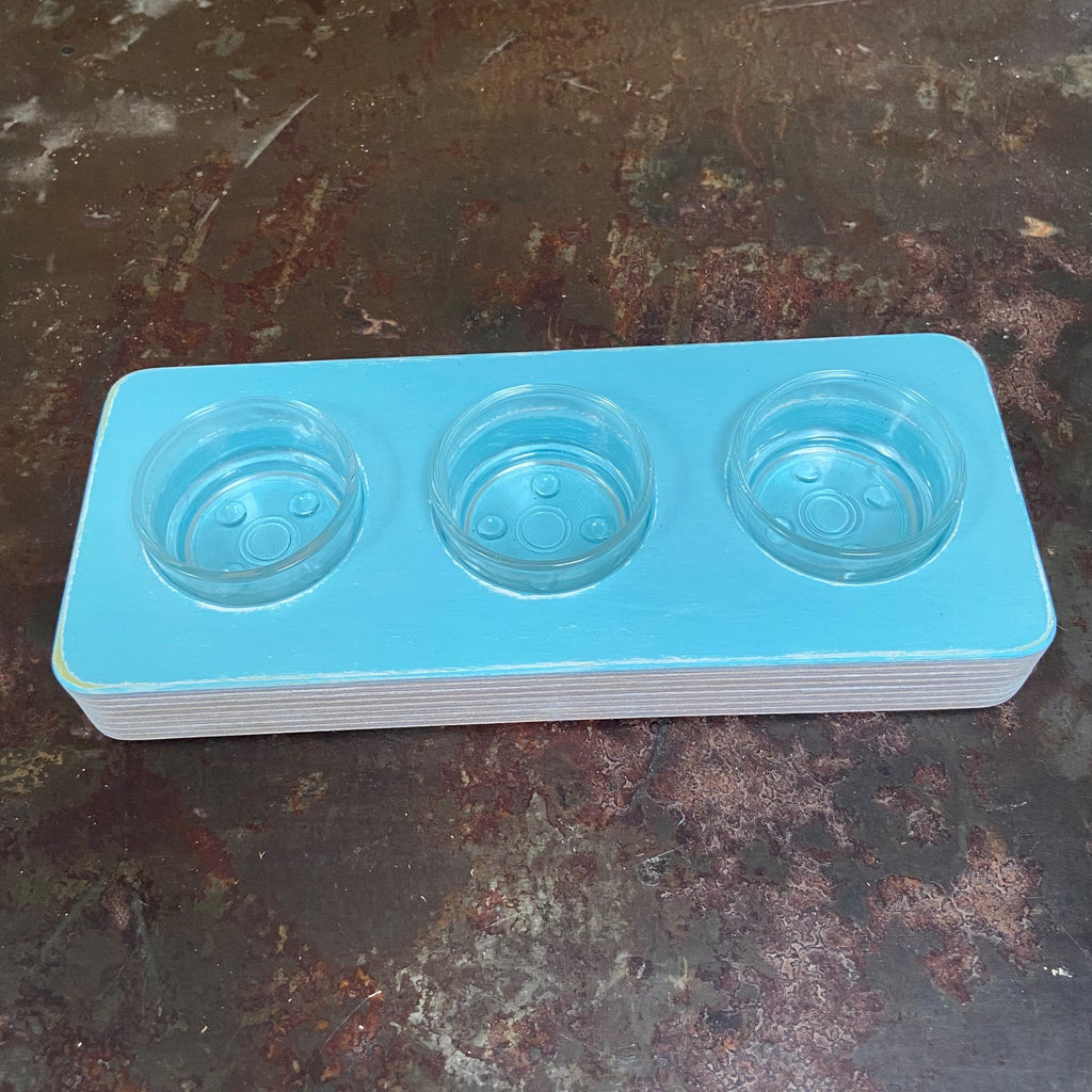 Coastal Blue Triple Tealight Holder